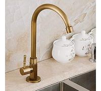 360 Degree Antique Brass Swivel Faucet Single Cold Kitchen Faucet, Kitchen Sink Mixer Tap with Plumbing Hoses,Torneira Cozinha