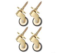 360-Degree Brass Furniture Casters - Heavy-Duty Silent Wheels for Sofas Coffee Tables & Plant Stands - Smooth Rolling Swivel Design for Easy Mobility