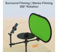 360 Degree Camera Spinner with Phone Holder, Photography Turntable Adjustable Angle Camera Spinner Portable Rotating Platform,Unboxing Video Food Jewelry Slow Motion Time