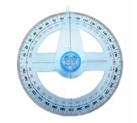 360 Degree Circular Protractor, Plastic Measuring Tool, Engraved Drawing Angle Finder Meter for Carpentry, Architectural Design