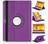 360 Degree Leather Stand Folio Cover Rotate Case for Samsung Galaxy Tab S 10.5" SM-T800 T805 (Purple)