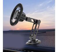 360 Degree Magnetic Car Phone Holder with Rotatable Design for Dashboard or Instrument Desk, Compatible with All Smartphone Brands (Black)