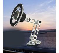 360 Degree Magnetic Car Phone Holder with Rotatable Design for Dashboard or Instrument Desk, Compatible with All Smartphone Brands (Silver)