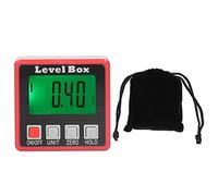 360 Degree Mini Digital Level Angle Meter Portable Angle Finder Gauge with LCD Screen for Outdoor Industry Construction Carpentry Red Silver Black ABS LCD Material