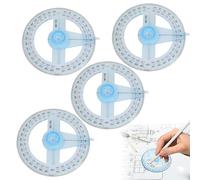 360 Degree Protractor Angle Measure 4Pcs Protractors Circle Protractor 10cm Plastic Protractors 360 Ruler Measuring Tool for Students and Children