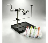 360 Degree Rotary Fly Tying Vise, Aluminum Alloy Base with Integrated Material Slots, 304 Stainless Steel Bobbin Holder, Professional Angler Tool for Jigs and Lures