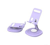 360 Degree Rotatable Phone Stand for Live For Streaming Gaming Cooking Working and Video Conferencing Use on Flat Surfaces (purple)