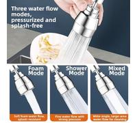 360 Degree Rotatable Splash Proof Faucet Extender Compatible Water Nozzle, Featuring Three Spray Modes and Extended Reach for Kitchen and Bathroom Faucet Use (Medium-length)