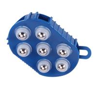 360 Degree Rotating 7 Metal Roller Ball Massage Brush Blue PVC Handheld