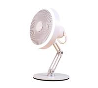 360 Degree Rotating Base USB Desktop Fan Adjustable 3 Speed Quiet Fan With LED Lighting Cooling For Office Portable USB Charging
