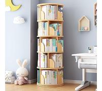 360-Degree Rotating Bookshelf 5-Tier Corner Shelf for Small Spaces Space-Saving Rotating Book Tower for Bedroom & Living Room Stylish Storage Solution