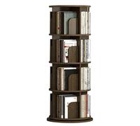 360-Degree Rotating Bookshelf, Corner Floor-Standing Storage Rack, Slim nizer for Small Spaces, 6-Tier White Bookcase Display Shelf