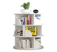 360 Degree Rotating Bookshelf, Space Saving Bookcase for Floor, Freestanding Storage Shelf for Students, Modern Design for Home and Office Organization