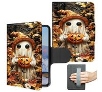 360 Degree Rotating Case for 6.8" Kindle Paperwhite (11th Generation-2021) and Signature Edition Slim Lightweight PU Leather Stand Shell Cover with Hand Strap Auto Wake/Sleep Magnetic Clasp, A Ghosts