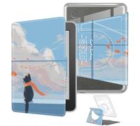 360 Degree Rotating Case for 6" Kobo Clara 2E 2022 Released, Detachable Magnetic Design Protective Adjustable Stand Cover Clear Back with Auto Sleep/Wake, Cat's Dreams