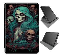 360 Degree Rotating Case for Microsoft Surface Pro 7 Plus/Pro7/Pro 6/Pro 5/Pro 2017/Pro 4/Pro LTE, Multi-Angle Viewing Stand Magnetic Closure Case with Auto Wake/Sleep, Sugar Skull Dead Girl