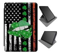 360 Degree Rotating Case for Microsoft Surface Pro 9 13 inch 2022, Multi-Angle Viewing Stand Magnetic Closure Case with Auto Wake/Sleep, Green Lip Flag