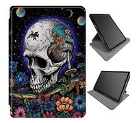 360 Degree Rotating Case for Microsoft Surface Pro X 13" 2021/2020/2019, Multi-Angle Viewing Stand Magnetic Closure Case with Auto Wake/Sleep, Sugar Skull Moon