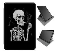 360 Degree Rotating Case for Microsoft Surface Pro X 13" 2021/2020/2019, Multi-Angle Viewing Stand Magnetic Closure Case with Auto Wake/Sleep for Microsoft Surface Pro X, Smoke Skull