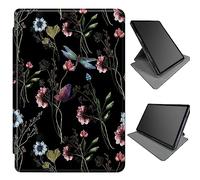 360 Degree Rotating Case for Samsung Galaxy Tab A8 10.5 Inch 2022 SM-X200/X205/X207, Multi-Angle Viewing Stand PU Leather Case with Auto Wake/Sleep, Wild Flowers Butterfly