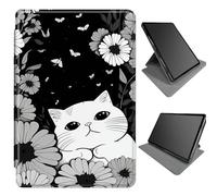 360 Degree Rotating Case for Samsung Galaxy Tab S9 Plus Case 12.4" (SM-X810/X816B/X818U), Slim PU Leather Multi-Angle Viewing Stand Case with Pen Holder Auto Wake/Sleep, Cute Cat