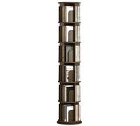 360-Degree Rotating Corner Bookshelf, Slim Floor Standing Storage nizer, 6-Tier Display Shelf for Small Spaces, White Bookcase for Home & Office