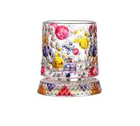 | 360 Degree Rotating Crystal Heavy Base Mug |Rotating Whiskey Glasses, Painted Drinking Glass | for Men Couples Alcohol Wine Ice Cocktail Drinking Soccer Football Barrel Collection