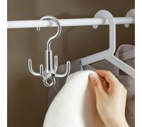 360 Degree Rotating Four Claw Hook Solution for Organizing Wet and Dry Items in Your Home or Office (Silver-1pcs)