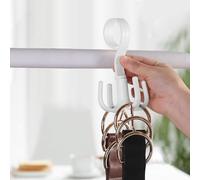 360 Degree Rotating Hook, Multi-Purpose for Home Organization, No Drill, Adhesive Wall Hook for Belt, Bag, Scarf, Coat, and More(White)