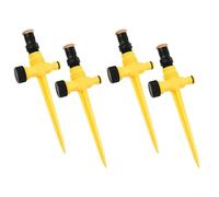 360 Degree Rotating Lawn Sprinkler, Adjustable Garden Watering System with 3 Gears, ABS Plastic Auto Irrigation for Yard Patio, Yellow(4PCS)