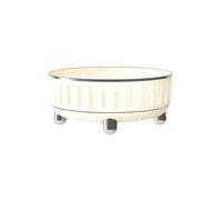 360 Degree Rotating Makeup Organiser for Dresser, Cosmetic Storage with Compartments for Perfumes, Cream Yellow, B