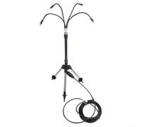 360 Degree Rotating Outdoor Misting Fan on Adjustable Tripod, Heavy Duty Stainless Steel Water for mister System for Garden Patio Pool Deck, Quick Assembly 4.1 Feet Black