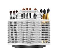 360 Degree Rotating Pencil Holder Hexagonal Metal Desk Organiser with 6 Compartments Mesh Desk Tidy Caddy Pen Caddy Holders Multifunctional Stationary Storage Organizer for Office Dressing Table