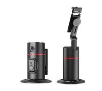 360-Degree Rotating Phone Stand - Auto-Tracking Adjustable Tripod with Rechargeable Battery | Use Simply Auto Face Tracking Tripod, 1200mAh Long Lasting Powers, Portable Desk Mount for Vlogging