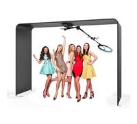 360-Degree Rotating Photo Booth with Ring Light and Customizable Logo for Events, Parties, and Weddings