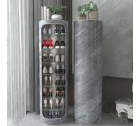 360-Degree Rotating Shoe Cabinet - 7-Tier Vertical Round Shoe Rack Free Standing Metal for Small Spaces Entryway & Hallway Stylish