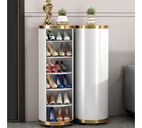 360 Degree Rotating Shoe Rack Vertical Free Standing Shoe Cabinet for Entryway Space Saving Metal Storage Solution Modern Design (Size: 32x90cm 6 Levels)