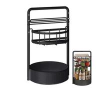 360 Degree Rotating Spice Rack with Paper Towel Multifunctional Household Heigh Countertop, On Rack Condiment Tier 2