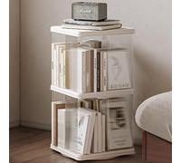 360-Degree Rotating Square Acrylic Corner Bookshelf, 2/3/4/5-Tier Space-Saving Elegant Book Display Stand for Home & Office, Stylish nizer for Books and Decor