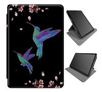 360 Degree Rotating Stand Case for Samsung Galaxy Tab S8 2022/S7 2020 11 inch w/S Pen Holder, Multi-Angle Viewing Case with Auto Wake/Sleep, Hummingbird Sakura