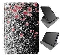 360 Degree Rotating Stand Case for Samsung Galaxy Tab S8 Plus 2022/S7 FE 2021/S7 Plus 2020 12.4 inch w/S Pen Holder, Multi-Angle Viewing Case with Auto Wake/Sleep, Glitter Sakura