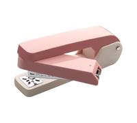 360 Degree Rotating Stapler for Booklet Binding, 50 Sheet High Capacity Heavy Duty Effortless Desktop Stapler, 9.5cm Throat Depth Long Reach Swivel Stapler for Office School Home & Brochures (Pink)