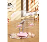 360 Degree Rotating Tablet Phone Holder Height Adjustable, Portable IPad Stand Transparent and Foldable, Adjustable Tablet Holder for iPad Air 5/4/Mini 6/Mini 5/10.2/Pro 12.9/Pro 11, Monitor, Pink