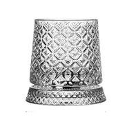 360 Degree Rotating Whiskey Glass, Revolving Cocktail Glass with Stable Decoupled Base, Stress Relief Drinking Cup, Whiskey Gift for Birthdays, Holidays, Father's Day