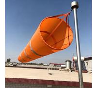 360 Degree Rotating Windsock Pole Kit, Rip-Stop Wind Direction Indicators with Reflective Belt, Oxford Fabric Wind Measurement Sock Bag(Orange,L-0.8m(2.6ft))
