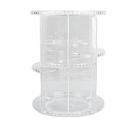 360 Degree Rotation Rotating Makeup Organizer Transparent Stable Base Cosmetic Storage Box for Lipstick Skincare