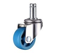 360-Degree Swivel Casters 1/4" Rubber Blue Wheels Noise-Reducing Heavy-Duty 2 Inch Replacement for Furniture and Equipment Smooth Rolling Action 1PC