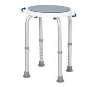 360 Degree Swivel Seat Bath Shower Stool Adjustable Height Aluminium HOMCOM