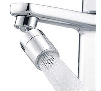 360 Degree Swivel Sink Faucet Aerator, Big Angle High Pressure Large Flow Dual Function Kitchen Faucet Aerator, 55/64" Female Thread, Polished Chrome