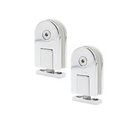 360 Degrees Glass Door Pivot Hinge Bathroom Clip Bearing 35Kg Suitable for 5-12mm Tempered(Silver)